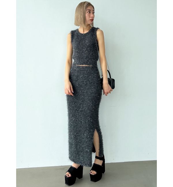 EMODA「フラッフィーニットマキシスカート」|スカート|