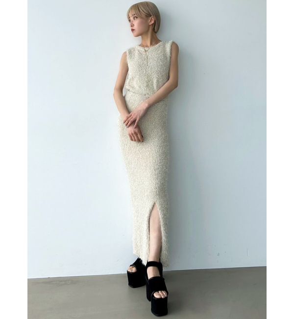 EMODA「フラッフィーニットマキシスカート」|スカート|