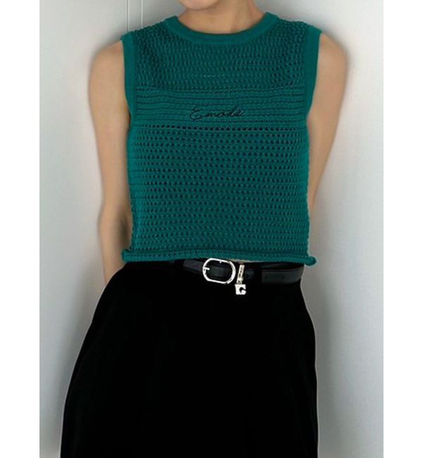 EMODA「エンブロイダリーコンパクトトップ」|ニット・セーター|