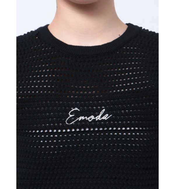 EMODA「エンブロイダリーコンパクトトップ」|ニット・セーター|