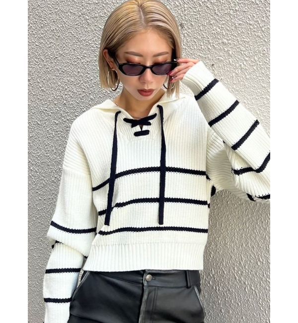 EMODA「セーラーカラーワイドニット」|ニット・セーター|ホワイト