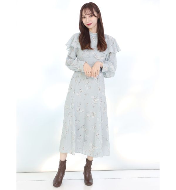 MERCURYDUO「バックノットリボンフラワーワンピース」|ワンピース|