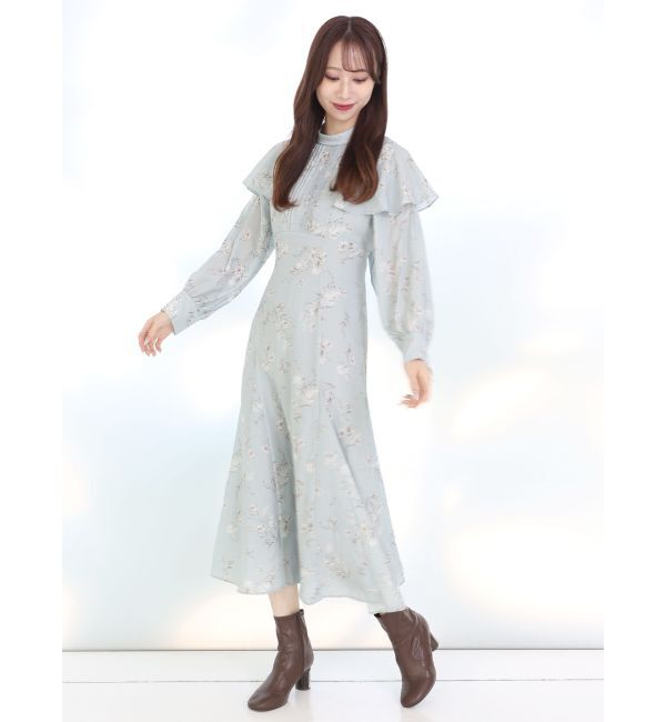 MERCURYDUO「バックノットリボンフラワーワンピース」|ワンピース|