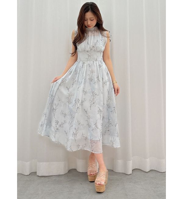 MERCURYDUO「【追加生産】花柄バックレースアップワンピース」|ワンピース|