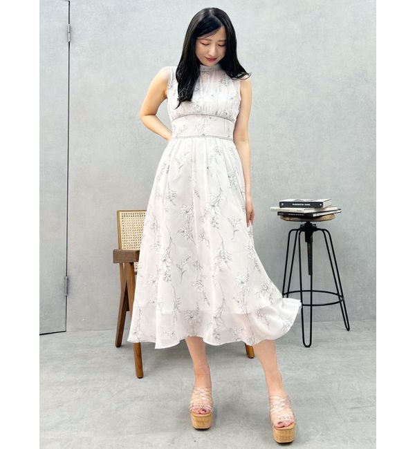 MERCURYDUO「【追加生産】花柄バックレースアップワンピース」|ワンピース|