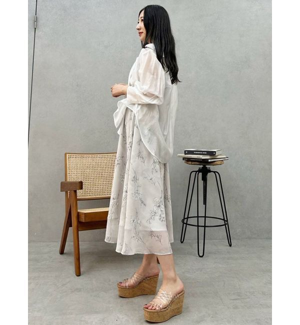 MERCURYDUO「【追加生産】花柄バックレースアップワンピース」|ワンピース|