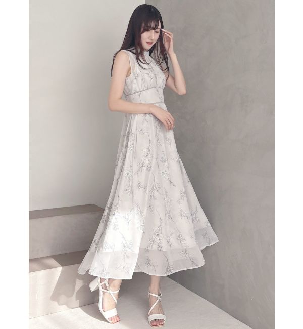 MERCURYDUO「【追加生産】花柄バックレースアップワンピース」|ワンピース|