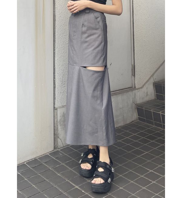 MURUA「カットアウトマーメイドスカート」|スカート|グレー