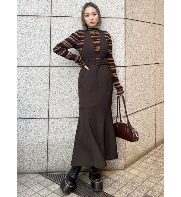 MURUA「バッククロスマーメイドジャンパースカート」|ジャンパースカート|