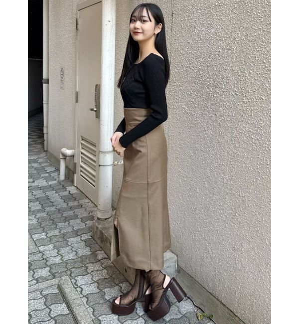 MURUA「ジップスリットAラインスカート」|スカート|