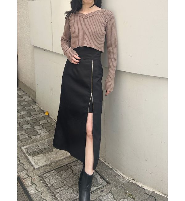 MURUA「ジップスリットAラインスカート」|スカート|