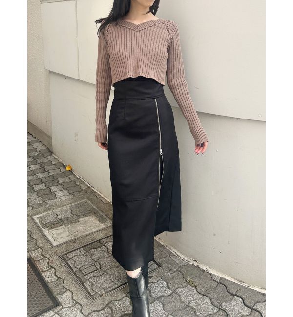 MURUA「ジップスリットAラインスカート」|スカート|