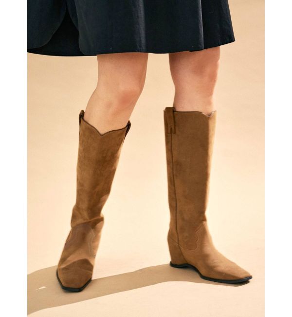 Ungrid「インソールデザインウエスタンブーツ」|ロングブーツ|