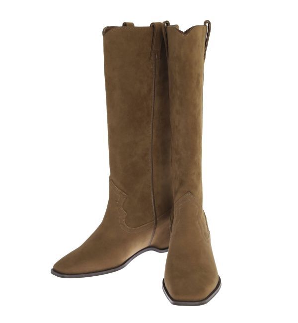 Ungrid「インソールデザインウエスタンブーツ」|ロングブーツ|