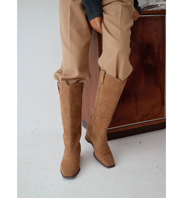 Ungrid「インソールデザインウエスタンブーツ」|ロングブーツ|