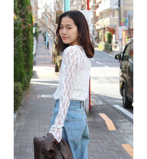 Ungrid「シアーレースロングスリーブTee」|Tシャツ・カットソー|