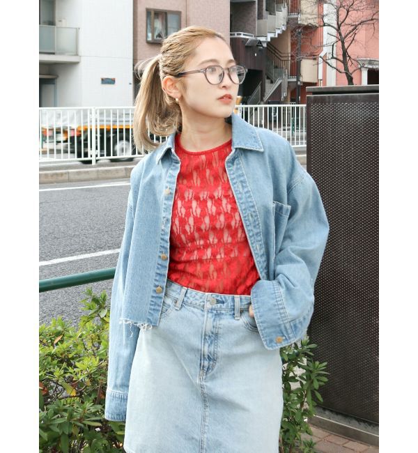 Ungrid「シアーレースロングスリーブTee」|Tシャツ・カットソー|