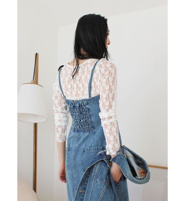 Ungrid「シアーレースロングスリーブTee」|Tシャツ・カットソー|