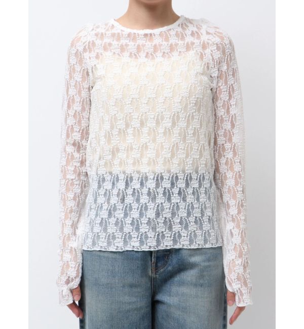Ungrid「シアーレースロングスリーブTee」|Tシャツ・カットソー|