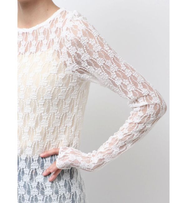 Ungrid「シアーレースロングスリーブTee」|Tシャツ・カットソー|