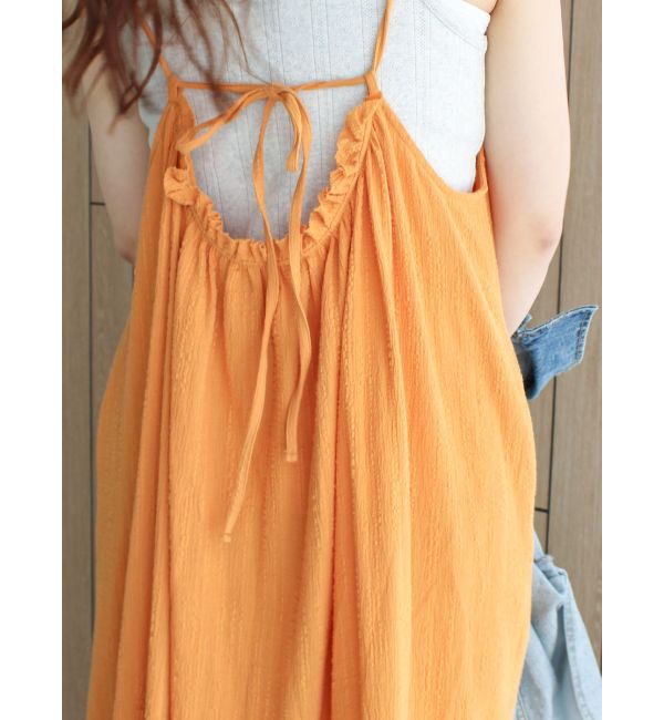 Ungrid「バックオープンギャザーキャミワンピース」|ワンピース|