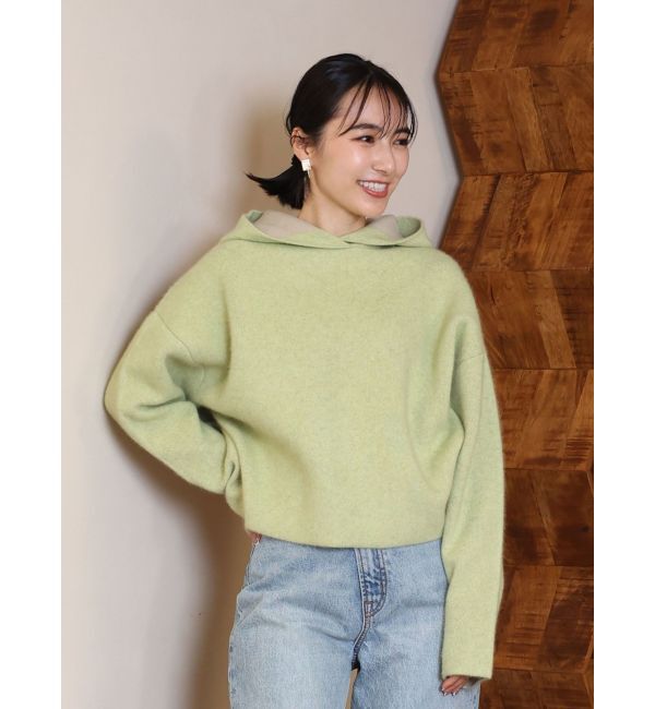 LAGUNAMOON「CHNラクーンショートニットパーカー」|ニット・セーター|