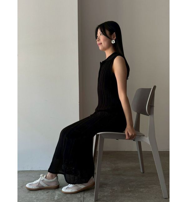 LAGUNAMOON「シャツカラーメランジニットワンピース」|ワンピース|