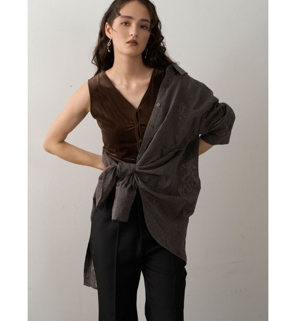 LAGUNAMOON「2WAYライトベロアタンク」|タンクトップ|ブラウン