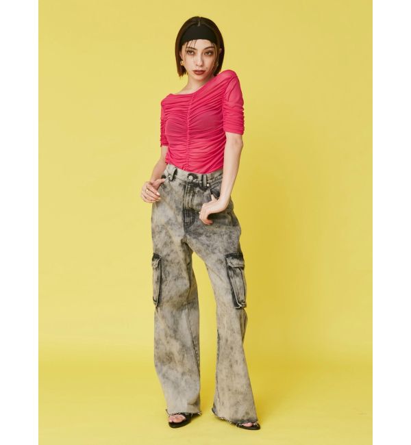 EVRIS「ブリーチデニムカーゴパンツ」|デニム|