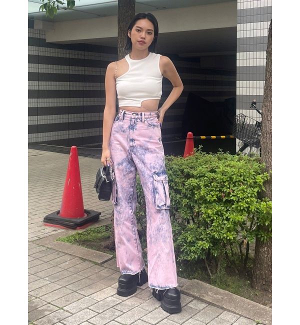 EVRIS「ブリーチデニムカーゴパンツ」|デニム|