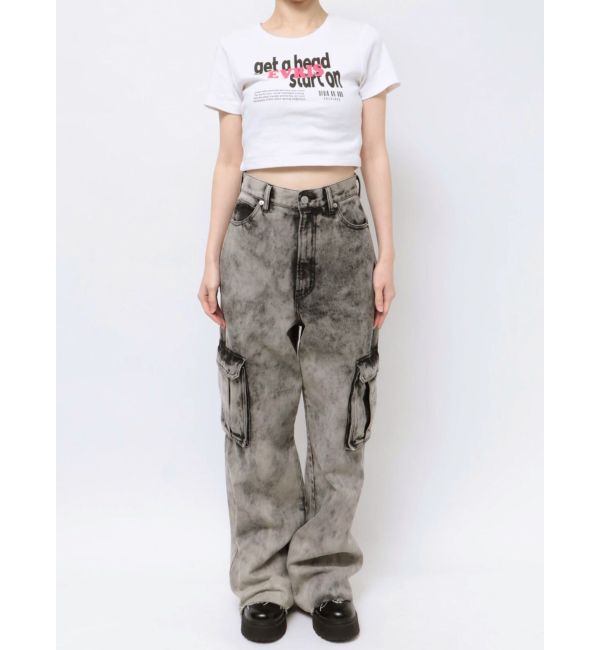 EVRIS「ブリーチデニムカーゴパンツ」|デニム|