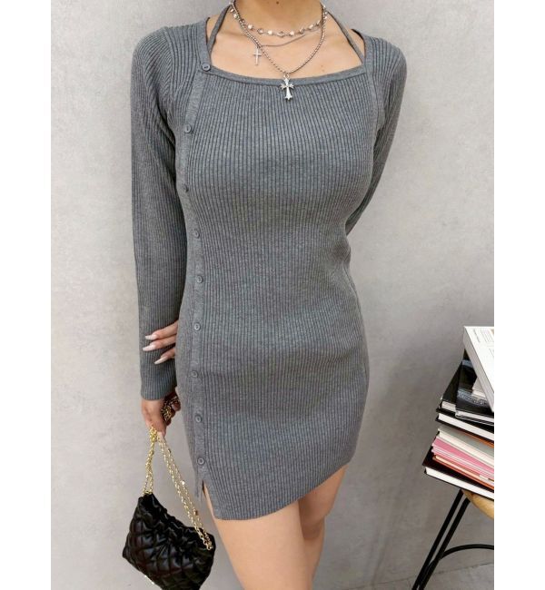 EVRIS「タイトニットミニワンピース」|ワンピース|