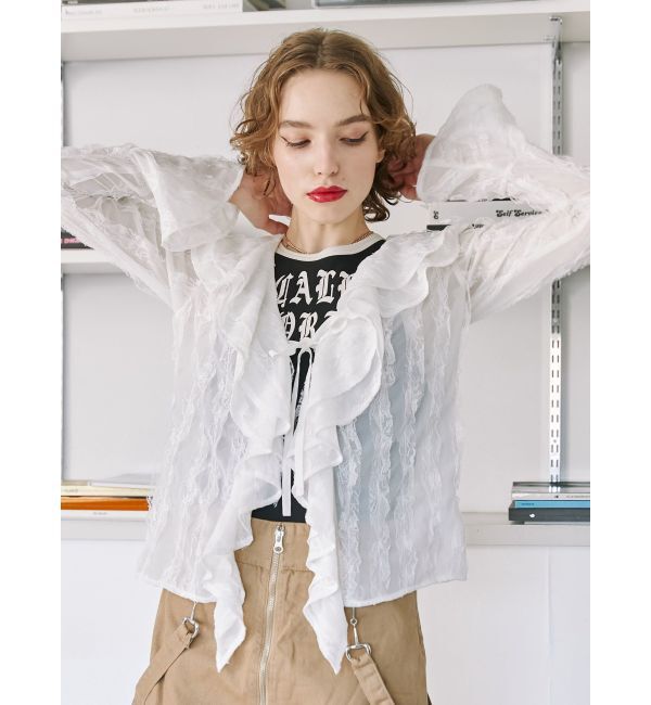 jouetie「フロントフリルブラウス」|シャツ・ブラウス|アイボリー