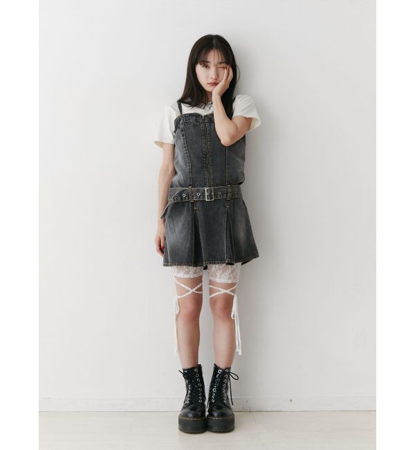 jouetie「タックプリーツデニムキャミワンピース」|ワンピース|