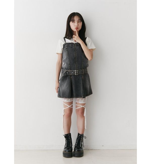 jouetie「タックプリーツデニムキャミワンピース」|ワンピース|