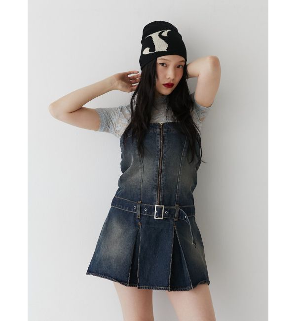 jouetie「タックプリーツデニムキャミワンピース」|ワンピース|