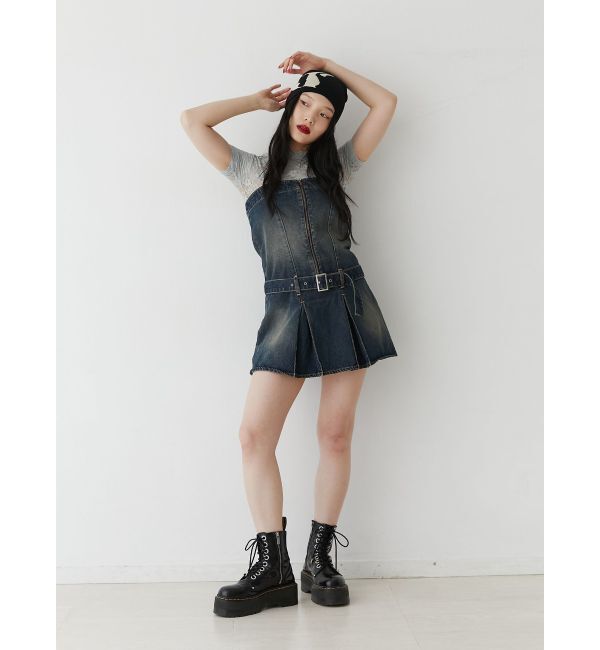 jouetie「タックプリーツデニムキャミワンピース」|ワンピース|