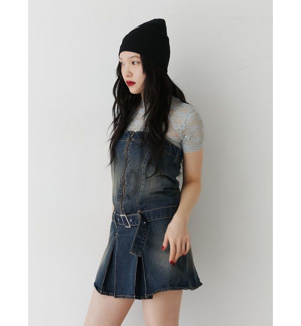 jouetie「タックプリーツデニムキャミワンピース」|ワンピース|ブルー