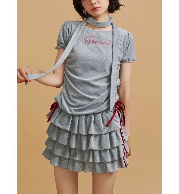 jouetie「ベロアチョーカートップス」|Tシャツ・カットソー|グレー