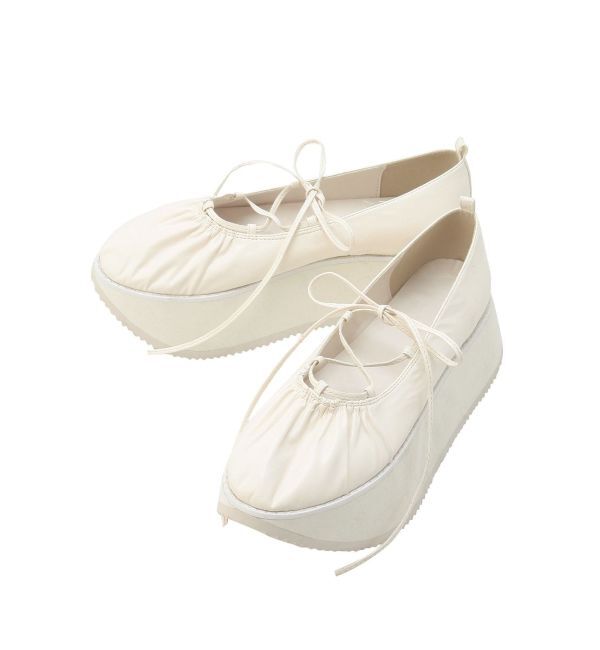 merry jenny「レースアップギャザー厚底シューズ」|その他|