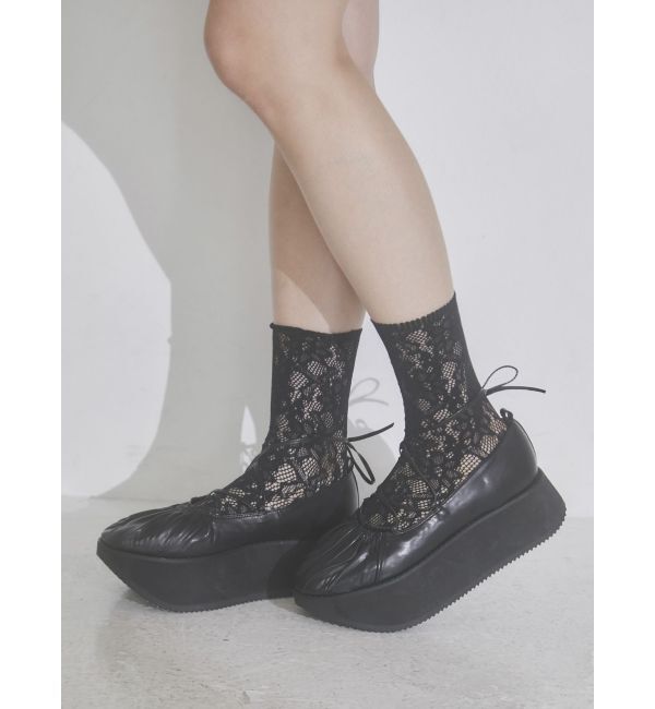 merry jenny「レースアップギャザー厚底シューズ」|その他|