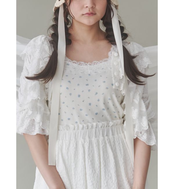 merry jenny「flower camisole tops」|キャミソール|ブルー