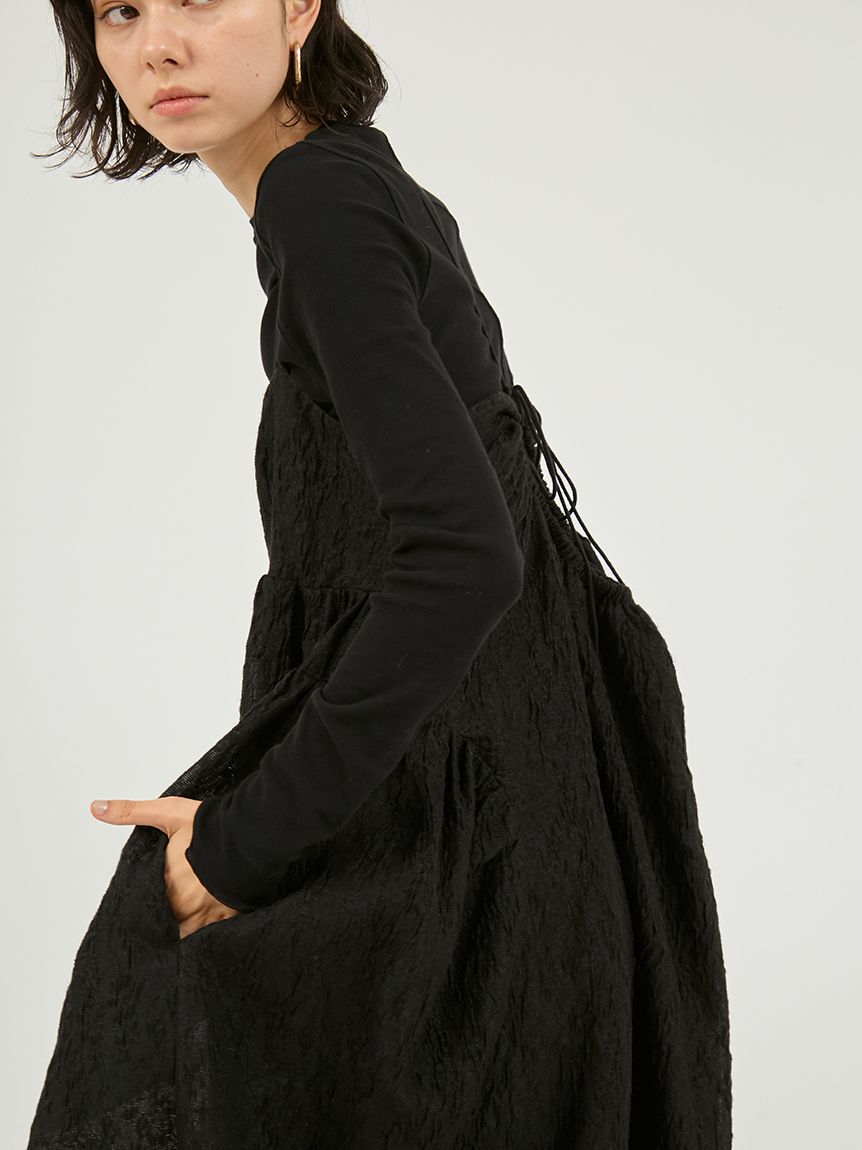 emmi atelier「【セットアイテム】フラワージャガードワンピース」|ワンピース|