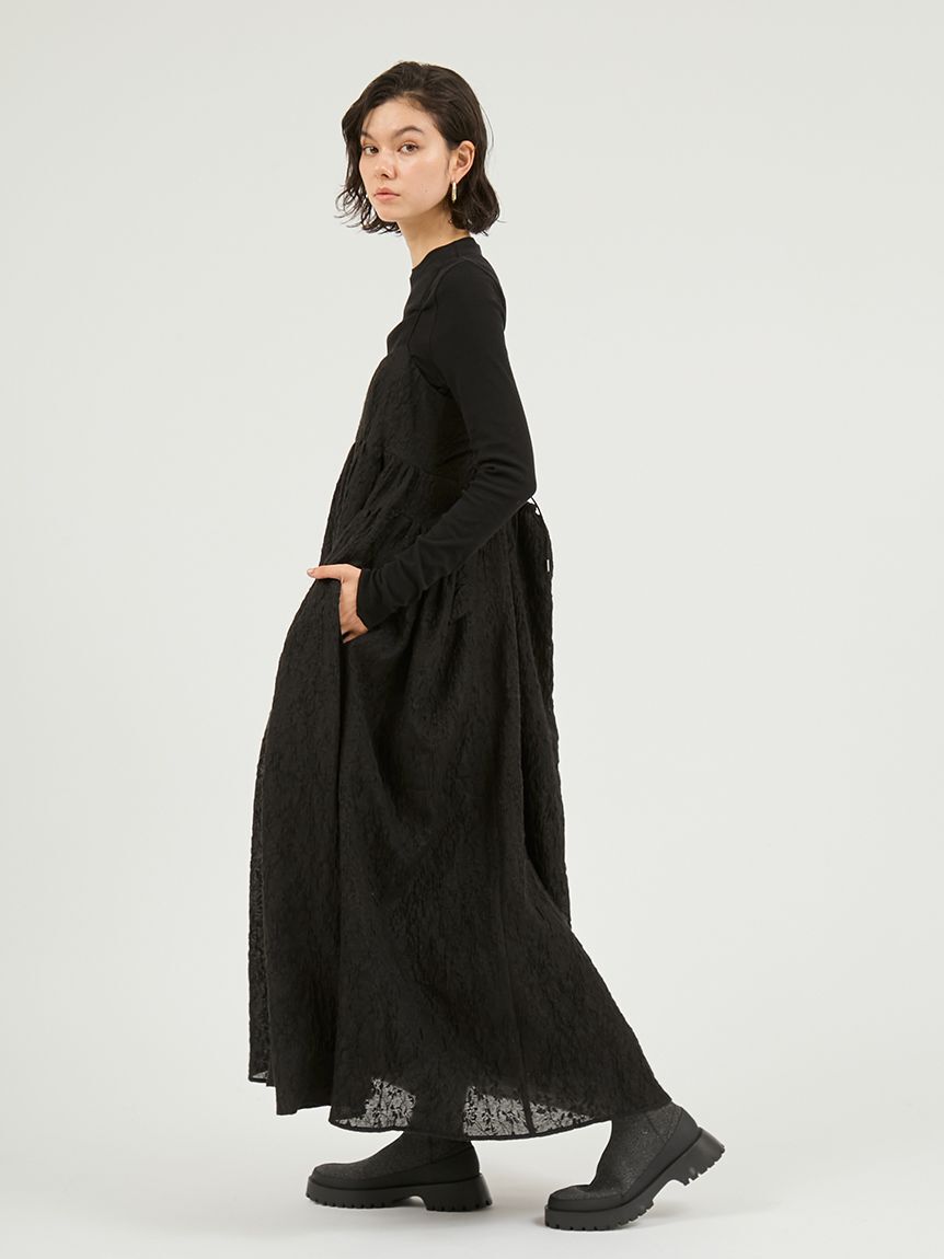 emmi atelier「【セットアイテム】フラワージャガードワンピース」|ワンピース|