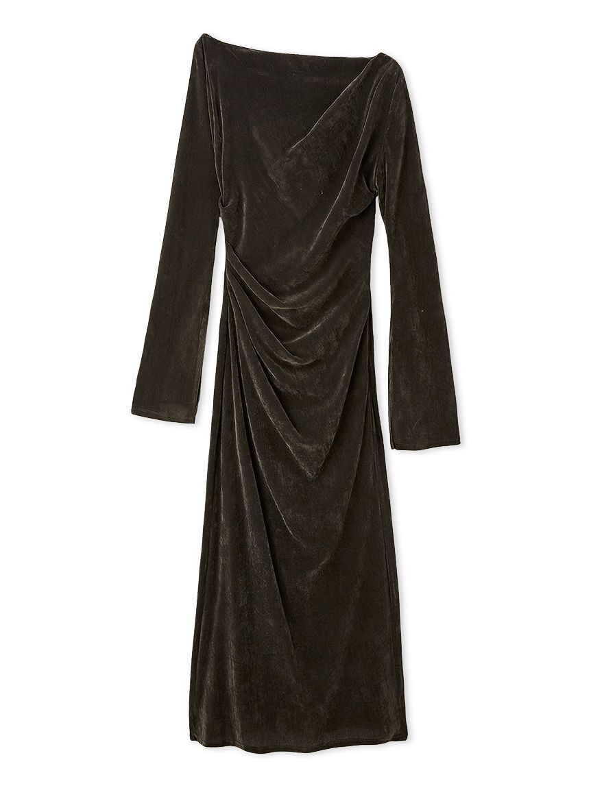 新作新品♥️ SNIDEL スナイデル フロッキーベロアドレープドレス✨DGRY フロッキーベロアドレープドレス（SNIDEL）｜ルミネのファッション通販