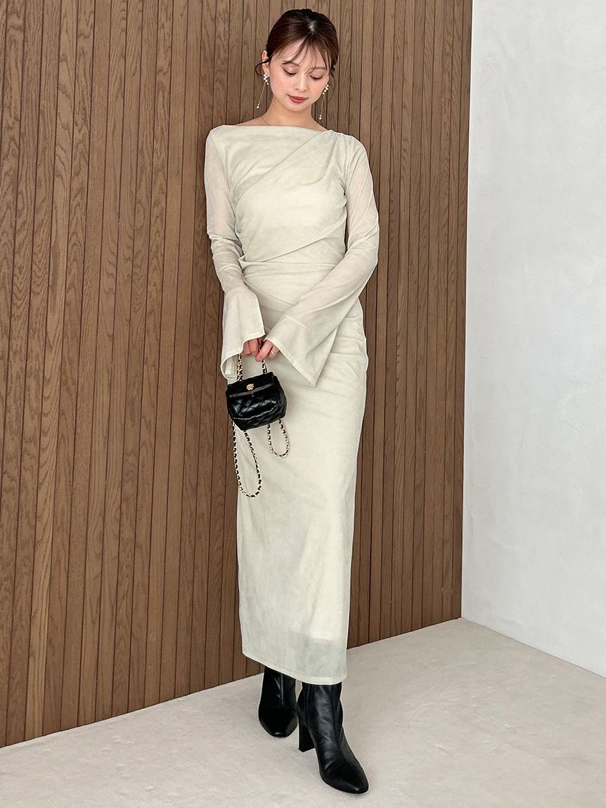 フロッキーベロアドレープドレス（SNIDEL）｜ルミネのファッション通販