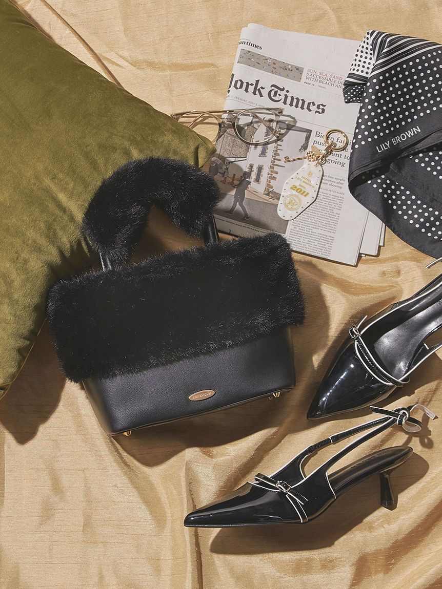 LILY BROWN「エコファーコンビマルチウェイトート(Hearts2Hearts着用)」|トートバッグ|BLK