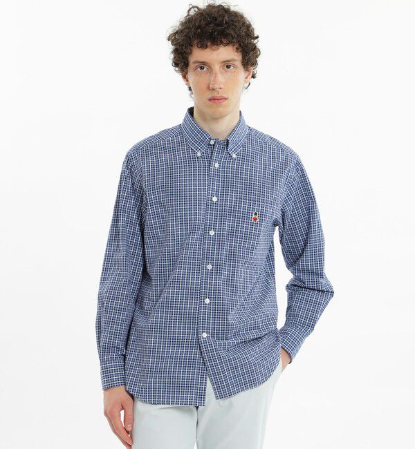 MACKINTOSH PHILOSOPHY「バッキンガムベア ボタンダウンシャツ サッカー/チェック」|シャツ・ブラウス|ネイビーミニチェック