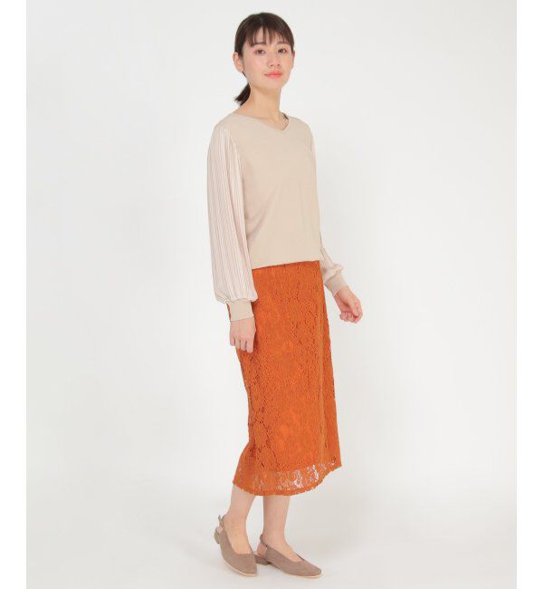 IKKA LOUNGE「レースセミタイトスカート」|スカート|