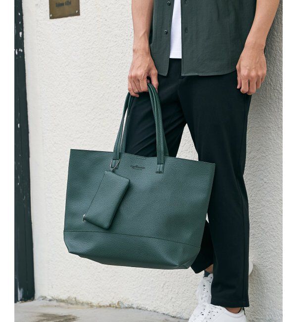 ikka「シュリンクトートバッグ」|その他|ダークグリーン